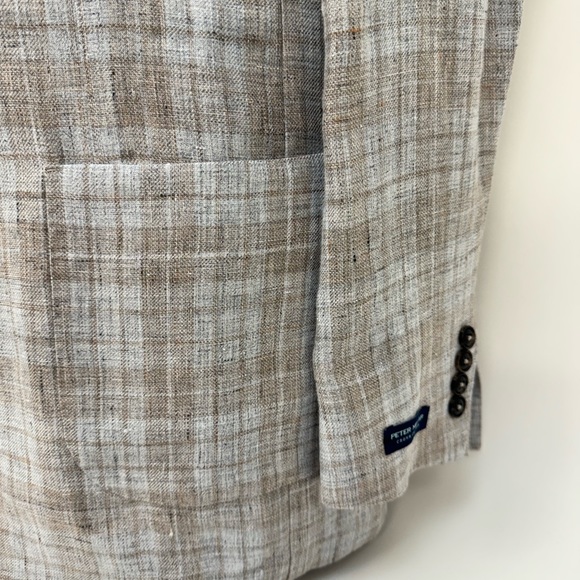 Peter Millar NAGS Crown Crafted BAY Plaid 100% Linen Soft Jacket 42 Long $1200 - Picture 6 of 12